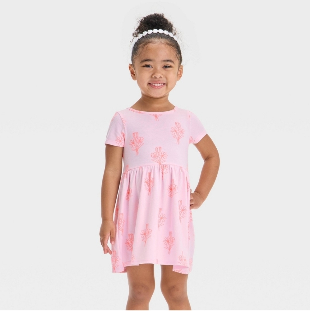 Cat & Jack Pink Floral Dress For‎ Toddlers